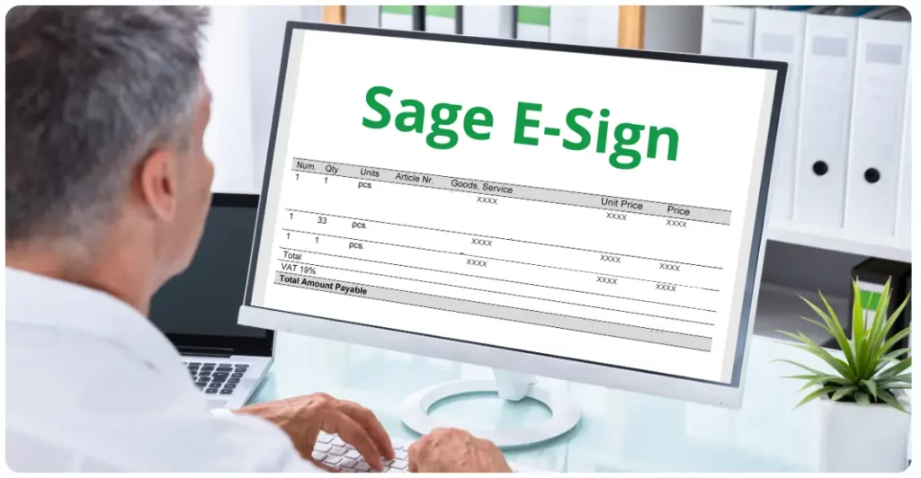 Un professionnel consulte une facture électrnique Tunisie réalisée via le logiciel Sage E-Sign